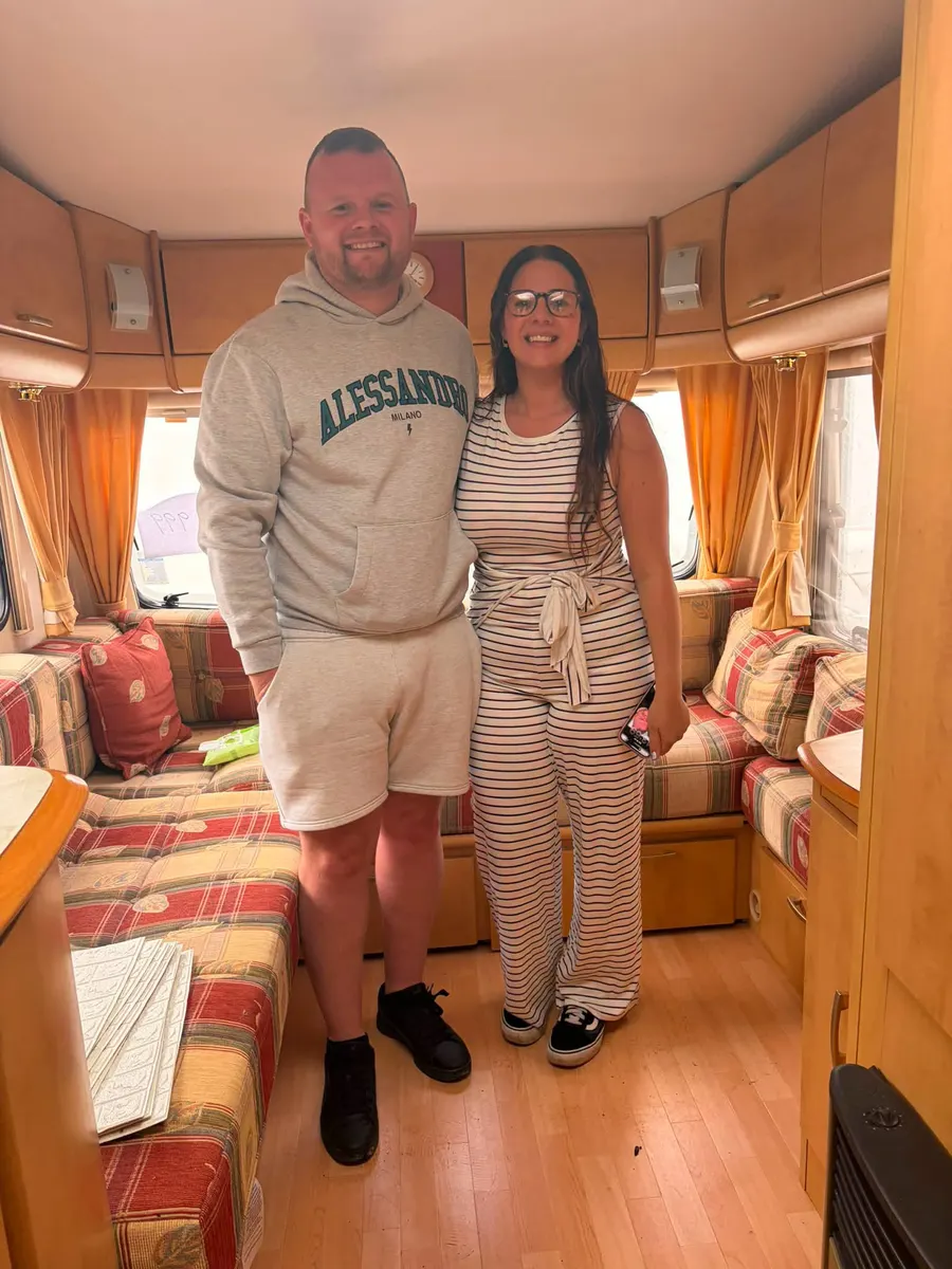 Happy North West Caravans customer with their touring caravan